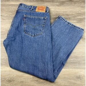Levi's 505 Mens Straight Fit Stonewash Blue Denim Jeans 40x30 Big Tall